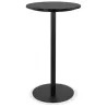 Table haute plateau rond en pierre effet marbre et pied en métal noir OLAF (Ø 60 cm) (noir)