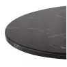 Table haute plateau rond en pierre effet marbre et pied en métal noir OLAF (Ø 60 cm) (noir)