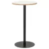 Table haute en bois plateau rond et pied en métal noir (Ø 60 cm) ARCHIBALD (blanc)