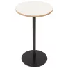 Table haute en bois plateau rond et pied en métal noir (Ø 60 cm) ARCHIBALD (blanc)