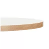 Table haute en bois plateau rond et pied en métal noir (Ø 60 cm) ARCHIBALD (blanc)