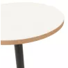 Table haute en bois plateau rond et pied en métal noir (Ø 60 cm) ARCHIBALD (blanc)