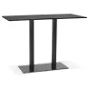 Table haute en bois plateau rectangulaire et pied en fonte noire (160x80 cm) ARISTIDE (noir)