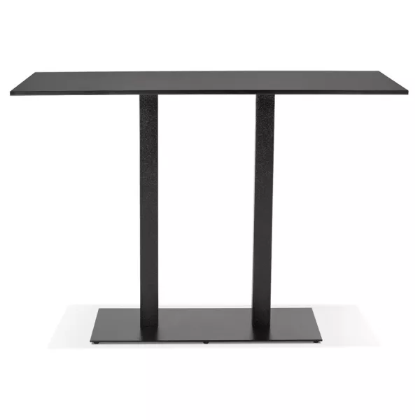 Table haute en bois plateau rectangulaire et pied en fonte noire (160x80 cm) ARISTIDE (noir)