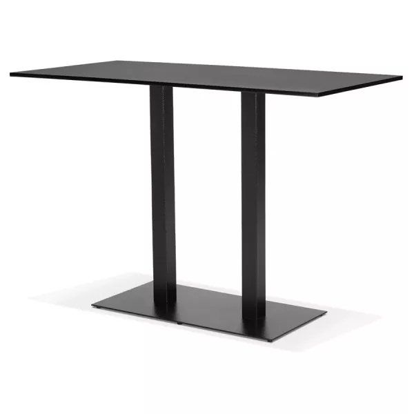 Table haute en bois plateau rectangulaire et pied en fonte noire (160x80 cm) ARISTIDE (noir)