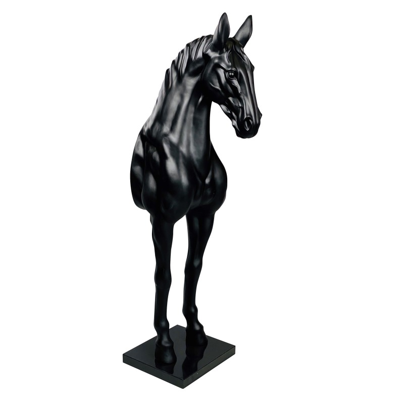 Statua decorativa di design CHEVAL in vetroresina (H180 x L69 cm) (nero)