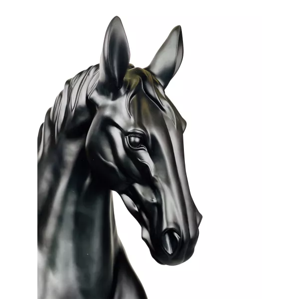 Estatua decorativa de diseño CHEVAL en fibra de vidrio (H180 x W69 cm) (negro)