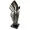 Statue décorative design TETE DE CHEVAL en fibre de verre (H107 x L42 cm) (gris)