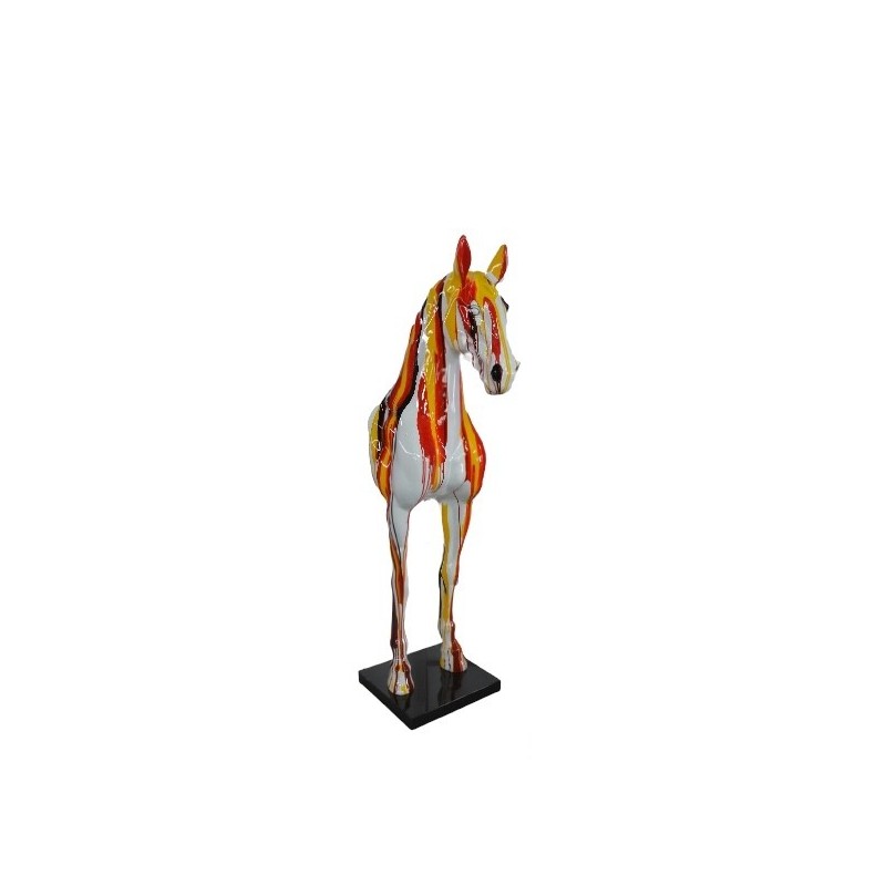 Statue décorative design CHEVAL en fibre de verre (H180 x L69 cm) (multicolore)