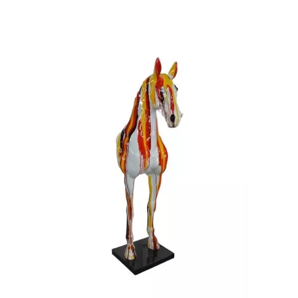 Statue décorative design CHEVAL en fibre de verre (H180 x L69 cm) (multicolore)