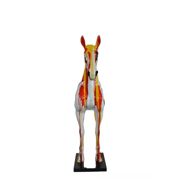 Statue décorative design CHEVAL en fibre de verre (H180 x L69 cm) (multicolore)