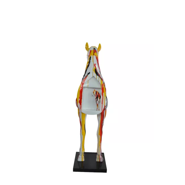 Statue décorative design CHEVAL en fibre de verre (H180 x L69 cm) (multicolore)