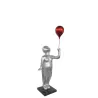 Statue décorative design ENFANT BALLON en résine (H185 x L68 cm) (gris clair)