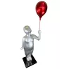 Statue décorative design ENFANT BALLON en résine (H185 x L68 cm) (gris clair)