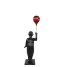 Statue décorative design ENFANT BALLON en résine (H185 x L68 cm) (gris foncé)