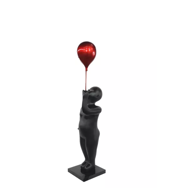 Statue décorative design ENFANT BALLON en résine (H185 x L68 cm) (gris foncé)