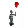 Statue décorative design ENFANT BALLON en résine (H185 x L68 cm) (gris foncé)