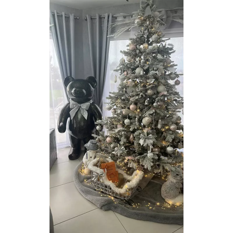 Dekorative Design-Statue TEDDY aus Harz (H146 x B95 cm) (schwarz gesprenkelt)