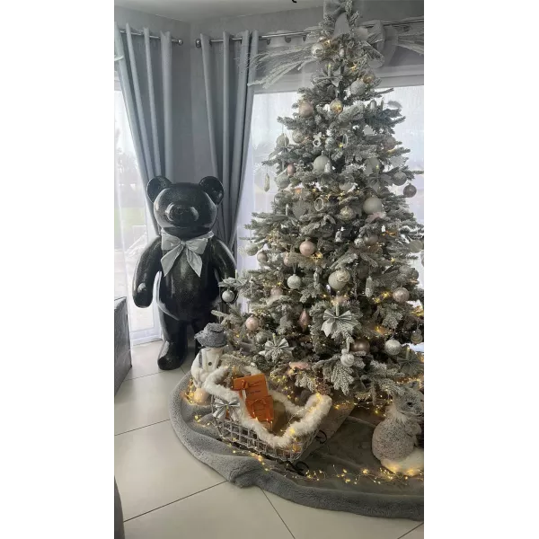 Dekorative Design-Statue TEDDY aus Harz (H146 x B95 cm) (schwarz gesprenkelt)