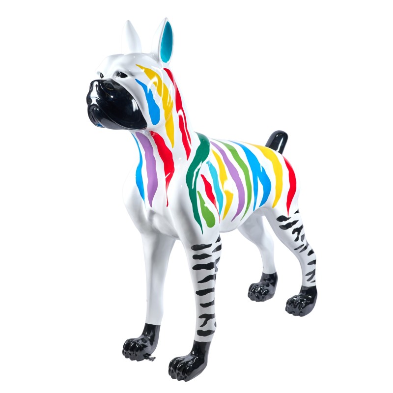 Statue decorative sculpture design CHIEN DEBOUT FLASHY in resin H150 cm (Multicolored) to associate with High Quality Solid Wood