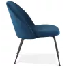 Fauteuil lounge design en velours et pieds métal noir ARTHUS (Bleu, Noir)