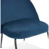 Fauteuil lounge design en velours et pieds métal noir ARTHUS (Bleu, Noir)