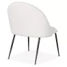 Fauteuil lounge design tissu bouclé et pieds e métal noir ARTHUS (Blanc, Noir)