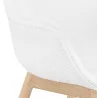 Chaise accoudoirs MOUTOU en tissu bouclé blanc et pieds bois naturel