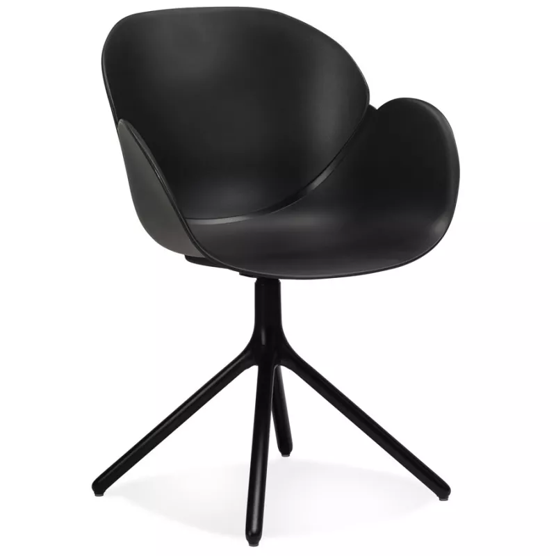 Chaise accoudoirs APODIS noire en matière plastique