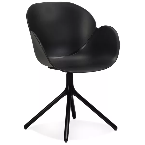 Chaise accoudoirs APODIS noire en matière plastique