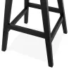 Tabouret snack mi-hauteur ASPEN MINI en microfibre brune et pieds bois noir