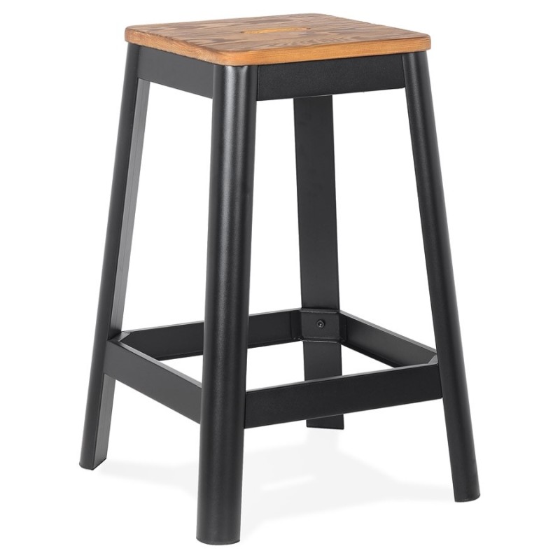 Tabouret snack mi-hauteur LIDYA MINI noir style industriel