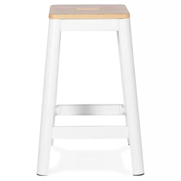 Tabouret snack mi-hauteur LIDYA MINI blanc style industriel