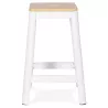 Tabouret snack mi-hauteur LIDYA MINI blanc style industriel