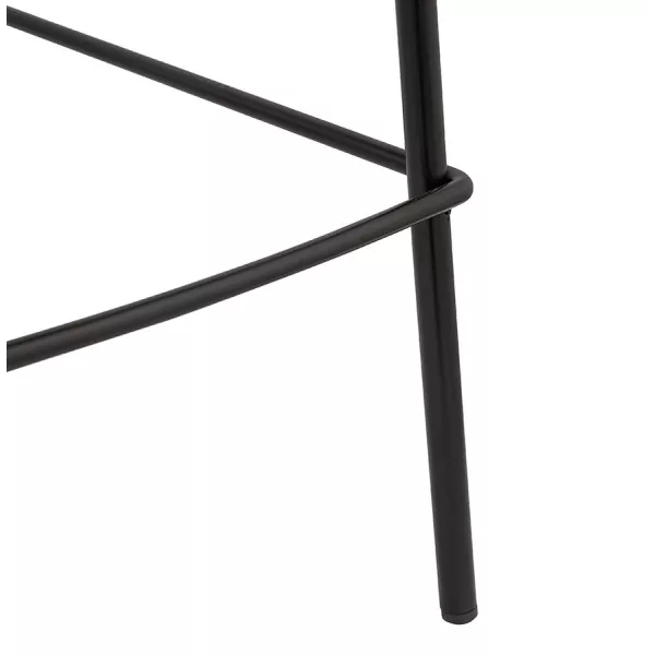 Tabouret snack mi-hauteur design avec accoudoirs en velours pieds métal noir CHIL MINI (Noir)