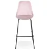 Tabouret de bar SPARK en velours rose et pieds métal noir