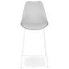 Tabouret snack mi-hauteur LEMON MINI gris pied métal blanc