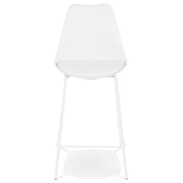 Tabouret snack mi-hauteur LEMON MINI blanc pied métal blanc