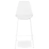 Tabouret de bar design LEMON blanc pied métal blanc