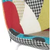 Tabouret de bar CAPSUL style patchwork pied métal blanc