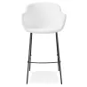 Tabouret de bar design avec accoudoirs en tissu bouclé pieds métal noir chil mini CHIL MINI (Blanc)