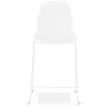 Tabouret snack mi-hauteur BERLIN MINI blanc empilable pied métal blanc