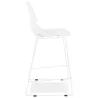 Tabouret snack mi-hauteur BERLIN MINI blanc empilable pied métal blanc