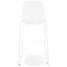 Tabouret de bar design empilable BERLIN blanc pied métal blanc