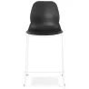 Tabouret snack mi-hauteur BERLIN MINI noir empilable pied métal blanc