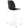 Tabouret snack mi-hauteur BERLIN MINI noir empilable pied métal blanc