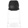 Tabouret snack mi-hauteur BERLIN MINI noir empilable pied métal blanc