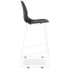 Tabouret de bar design empilable BERLIN noir pied métal blanc