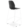 Tabouret de bar design empilable BERLIN noir pied métal blanc