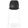 Tabouret de bar design empilable BERLIN noir pied métal blanc